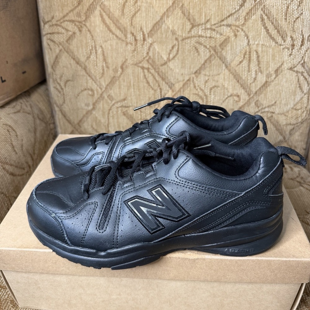 New Balance 608v5 Men's 8.5 4E Black Leather Shoes MX608AB5 Slip Resistant